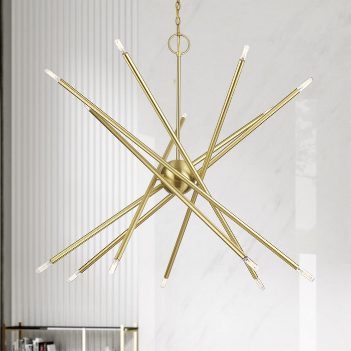 Livex Lighting - 47009-12 - 14 Light Foyer Chandelier - Soho - Satin Brass