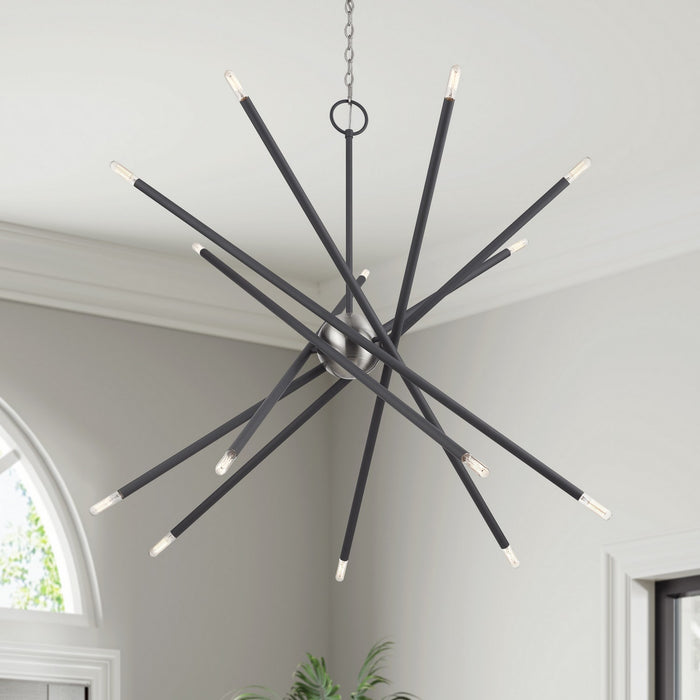 Livex Lighting - 47009-76 - 14 Light Foyer Chandelier - Soho - Scandinavian Gray with Brushed Nickel