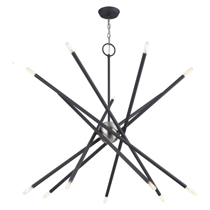 Livex Lighting - 47009-76 - 14 Light Foyer Chandelier - Soho - Scandinavian Gray with Brushed Nickel