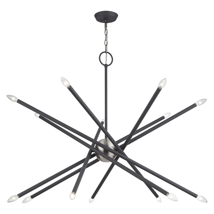 Livex Lighting - 47009-76 - 14 Light Foyer Chandelier - Soho - Scandinavian Gray with Brushed Nickel