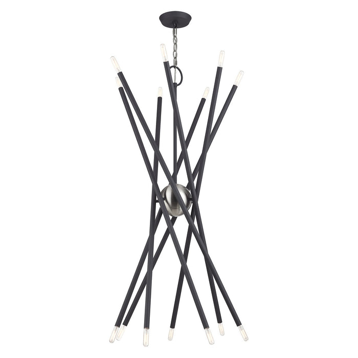 Livex Lighting - 47009-76 - 14 Light Foyer Chandelier - Soho - Scandinavian Gray with Brushed Nickel