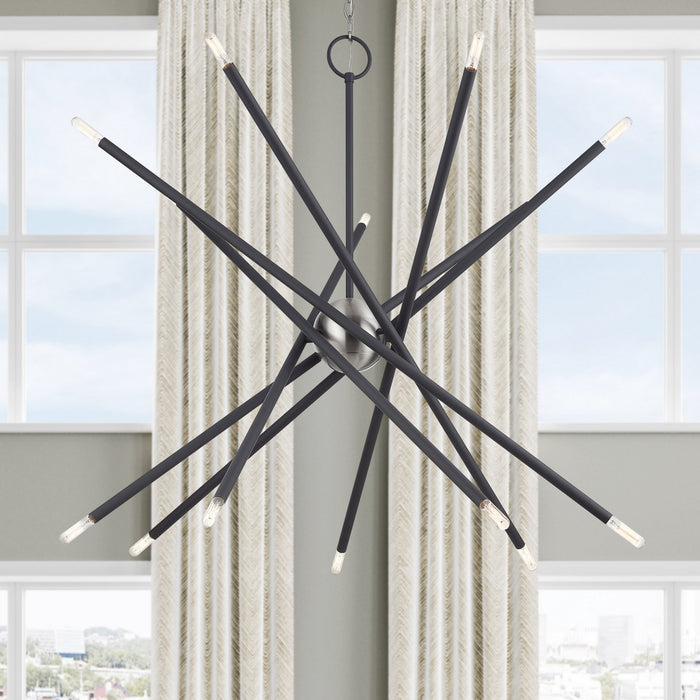 Livex Lighting - 47009-76 - 14 Light Foyer Chandelier - Soho - Scandinavian Gray with Brushed Nickel