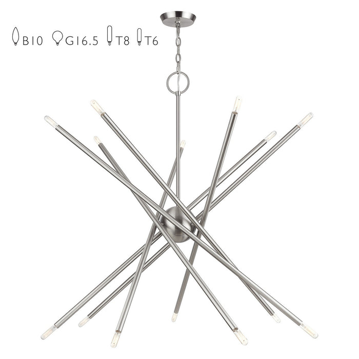 Livex Lighting - 47009-91 - 14 Light Foyer Chandelier - Soho - Brushed Nickel