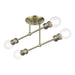 Livex Lighting - 47176-01 - Four Light Semi-Flush Mount - Delacroix - Antique Brass