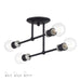 Livex Lighting - 47176-04 - Four Light Semi-Flush Mount - Delacroix - Black with Brushed Nickel