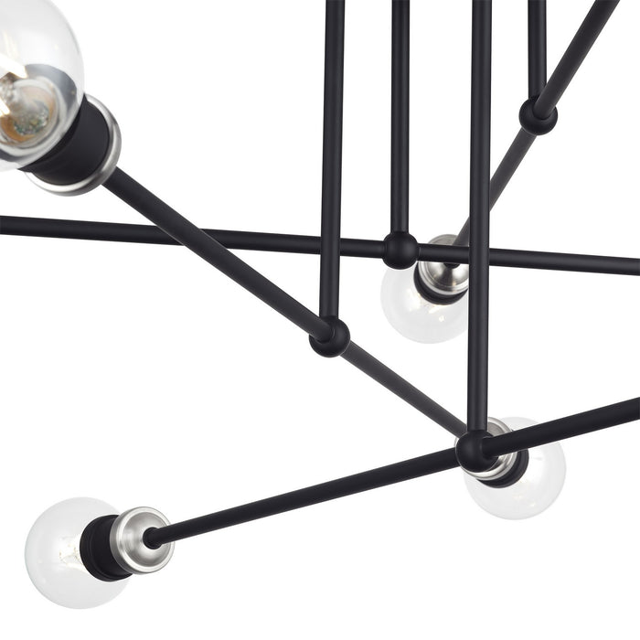 Livex Lighting - 47179-04 - Eight Light Semi-Flush Mount - Delacroix - Black with Brushed Nickel