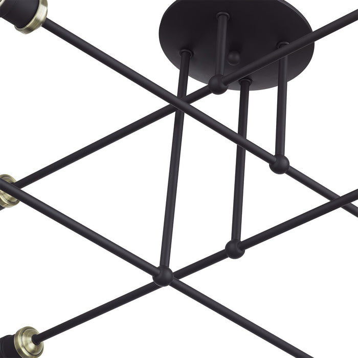 Livex Lighting - 47179-07 - Eight Light Semi-Flush Mount - Delacroix - Bronze with Antique Brass