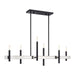 Livex Lighting - 49336-04 - Six Light Linear Chandelier - Denmark - Black with Brushed Nickel