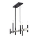 Livex Lighting - 49336-04 - Six Light Linear Chandelier - Denmark - Black with Brushed Nickel