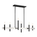 Livex Lighting - 49336-46 - Six Light Linear Chandelier - Denmark - Black Chrome with Brushed Nickel