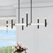 Livex Lighting - 49336-46 - Six Light Linear Chandelier - Denmark - Black Chrome with Brushed Nickel