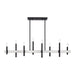 Livex Lighting - 49338-04 - Eight Light Linear Chandelier - Denmark - Black with Brushed Nickel