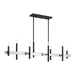 Livex Lighting - 49338-04 - Eight Light Linear Chandelier - Denmark - Black with Brushed Nickel