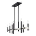 Livex Lighting - 49338-04 - Eight Light Linear Chandelier - Denmark - Black with Brushed Nickel