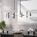 Livex Lighting - 49338-04 - Eight Light Linear Chandelier - Denmark - Black with Brushed Nickel
