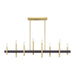 Livex Lighting - 49338-12 - Eight Light Linear Chandelier - Denmark - Satin Brass with Bronze