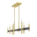 Livex Lighting - 49338-12 - Eight Light Linear Chandelier - Denmark - Satin Brass with Bronze