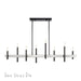 Livex Lighting - 49338-46 - Eight Light Linear Chandelier - Denmark - Black Chrome with Brushed Nickel