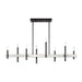 Livex Lighting - 49338-46 - Eight Light Linear Chandelier - Denmark - Black Chrome with Brushed Nickel