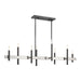 Livex Lighting - 49338-46 - Eight Light Linear Chandelier - Denmark - Black Chrome with Brushed Nickel