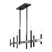 Livex Lighting - 49338-46 - Eight Light Linear Chandelier - Denmark - Black Chrome with Brushed Nickel
