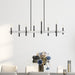 Livex Lighting - 49338-46 - Eight Light Linear Chandelier - Denmark - Black Chrome with Brushed Nickel