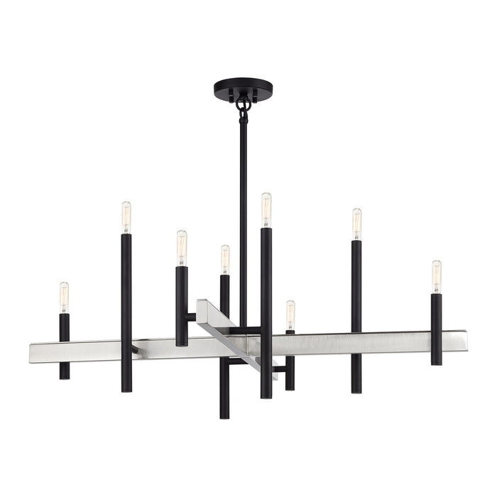 Livex Lighting - 49347-04 - Eight Light Chandelier - Denmark - Black with Brushed Nickel
