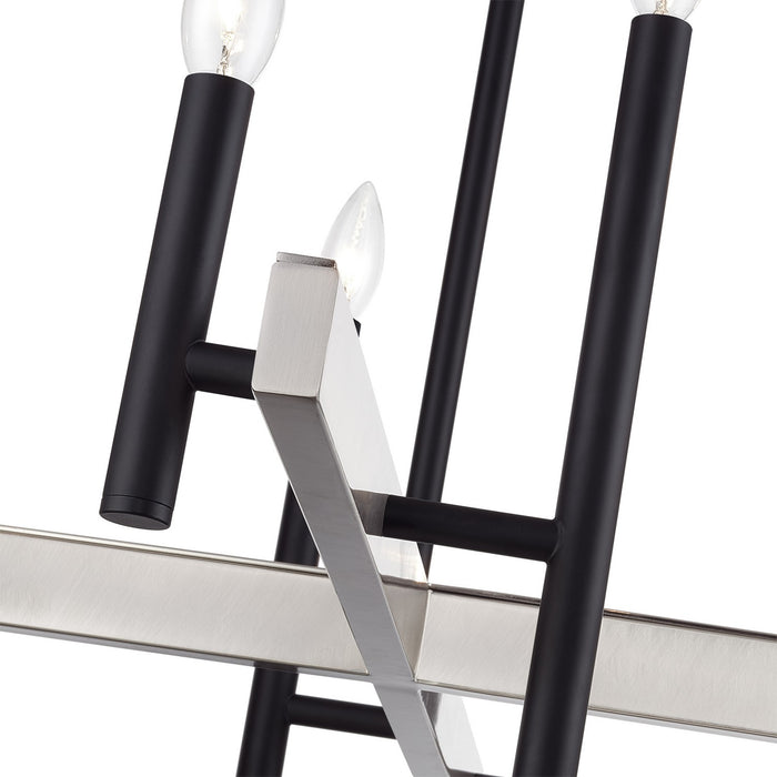 Livex Lighting - 49347-04 - Eight Light Chandelier - Denmark - Black with Brushed Nickel