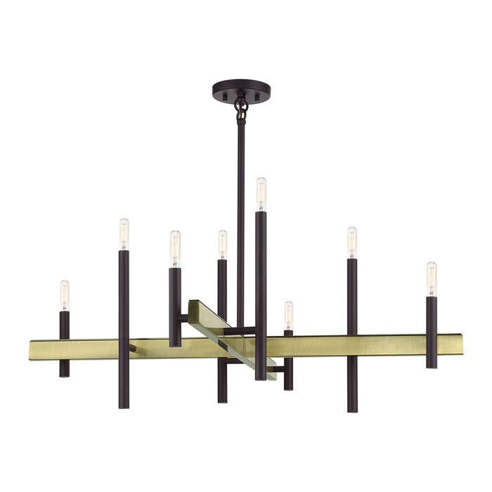 Livex Lighting - 49347-07 - Eight Light Chandelier - Denmark - Bronze with Antique Brass
