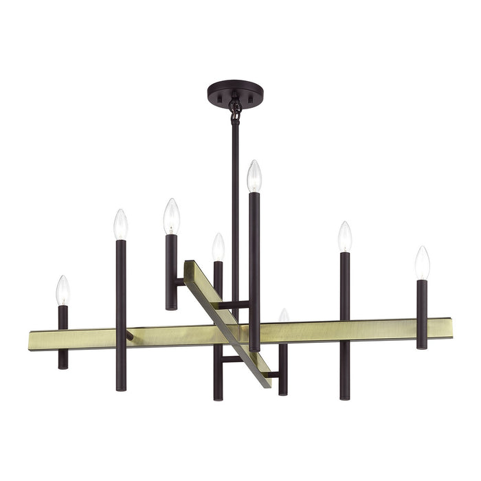 Livex Lighting - 49347-07 - Eight Light Chandelier - Denmark - Bronze with Antique Brass