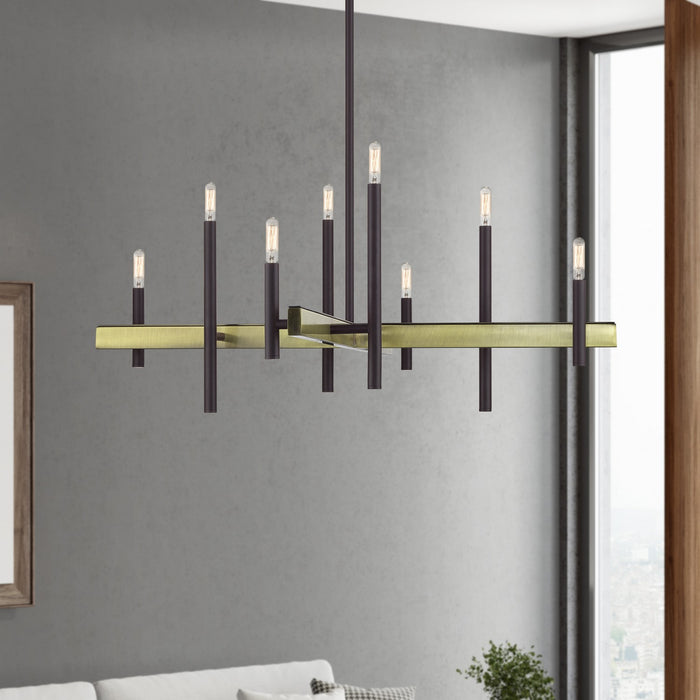 Livex Lighting - 49347-07 - Eight Light Chandelier - Denmark - Bronze with Antique Brass