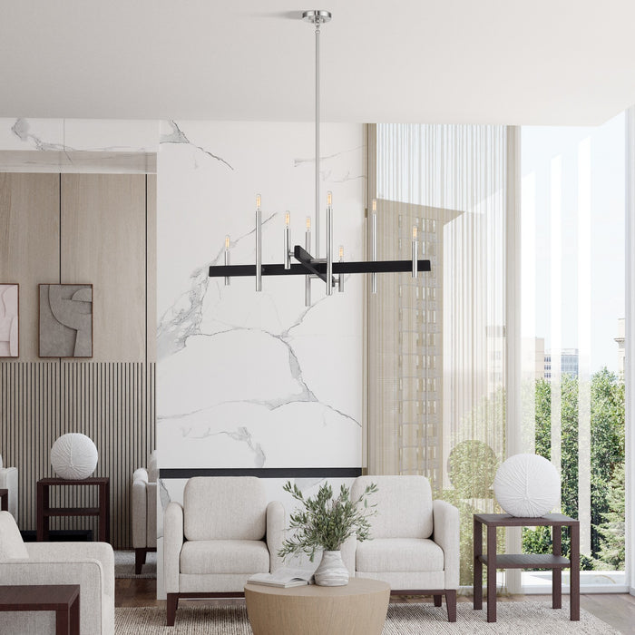 Livex Lighting - 49347-91 - Eight Light Chandelier - Denmark - Brushed Nickel with Black