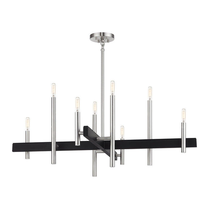 Livex Lighting - 49347-91 - Eight Light Chandelier - Denmark - Brushed Nickel with Black