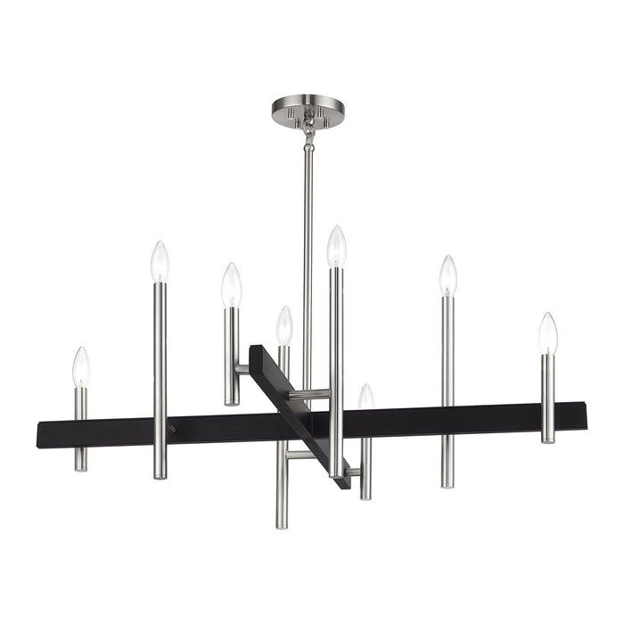 Livex Lighting - 49347-91 - Eight Light Chandelier - Denmark - Brushed Nickel with Black
