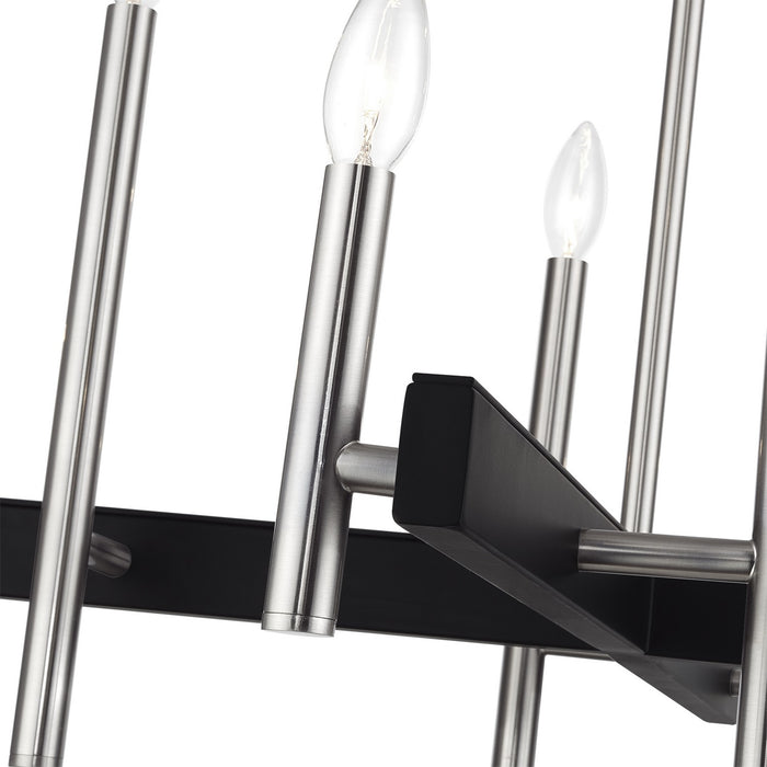 Livex Lighting - 49347-91 - Eight Light Chandelier - Denmark - Brushed Nickel with Black