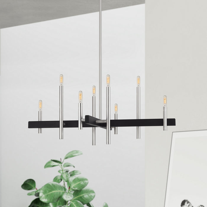 Livex Lighting - 49347-91 - Eight Light Chandelier - Denmark - Brushed Nickel with Black