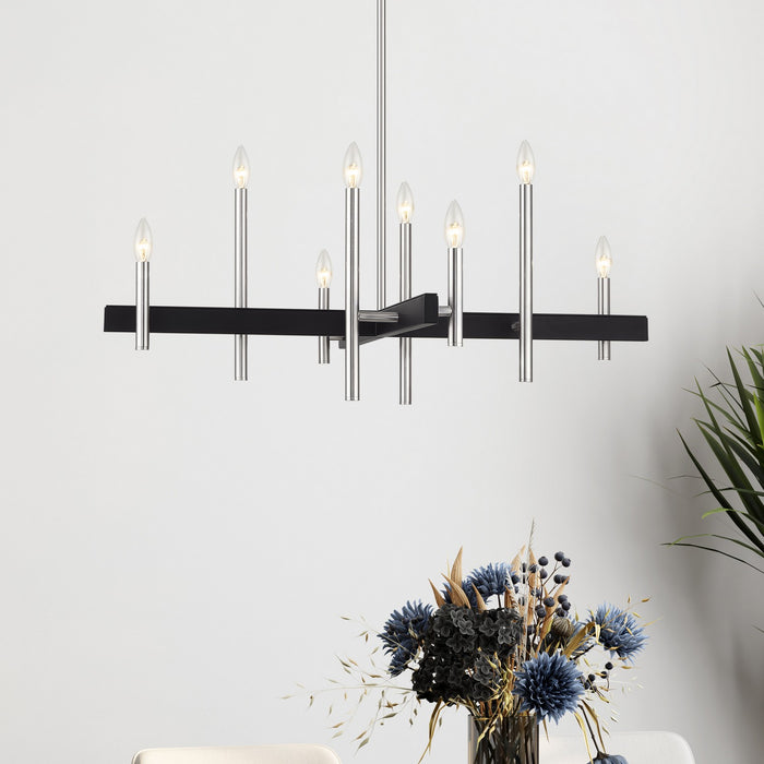 Livex Lighting - 49347-91 - Eight Light Chandelier - Denmark - Brushed Nickel with Black