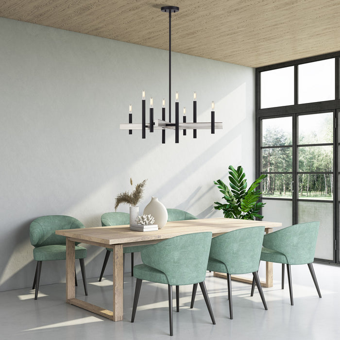 Livex Lighting - 49348-04 - Eight Light Chandelier - Denmark - Black with Brushed Nickel