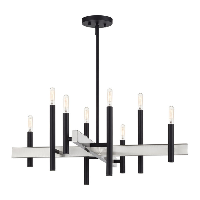 Livex Lighting - 49348-04 - Eight Light Chandelier - Denmark - Black with Brushed Nickel