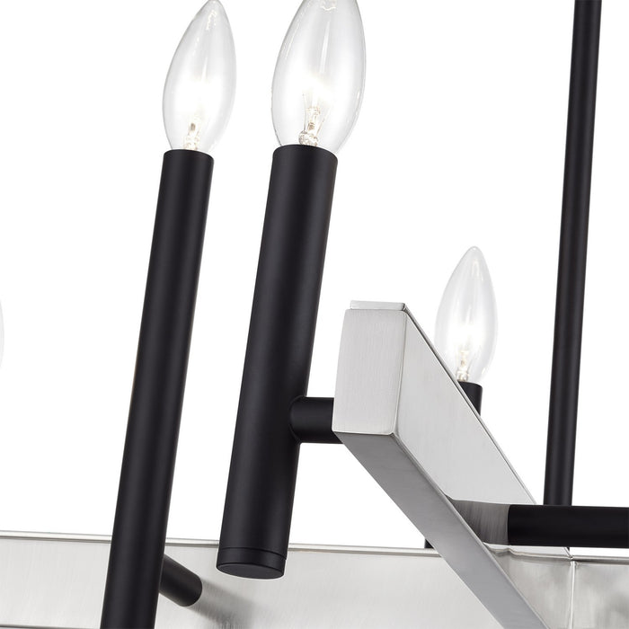 Livex Lighting - 49348-04 - Eight Light Chandelier - Denmark - Black with Brushed Nickel