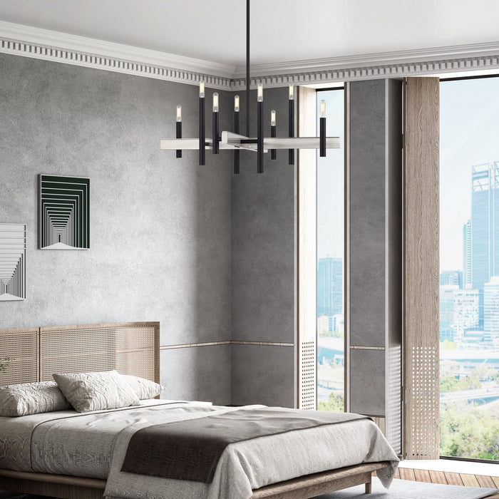 Livex Lighting - 49348-04 - Eight Light Chandelier - Denmark - Black with Brushed Nickel