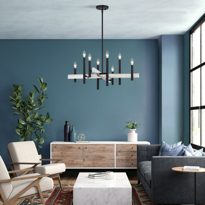 Livex Lighting - 49348-04 - Eight Light Chandelier - Denmark - Black with Brushed Nickel