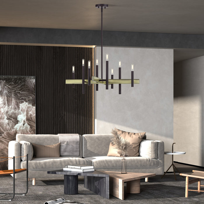 Livex Lighting - 49348-07 - Eight Light Chandelier - Denmark - Bronze with Antique Brass