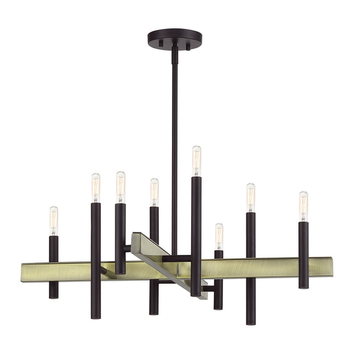 Livex Lighting - 49348-07 - Eight Light Chandelier - Denmark - Bronze with Antique Brass