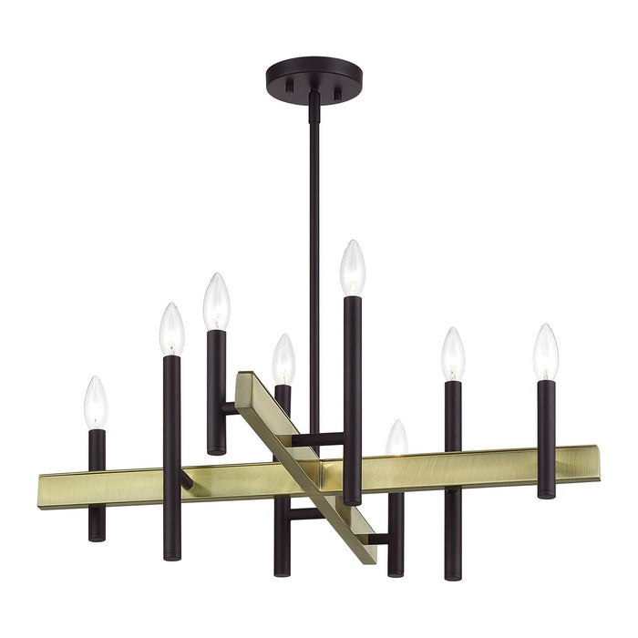 Livex Lighting - 49348-07 - Eight Light Chandelier - Denmark - Bronze with Antique Brass