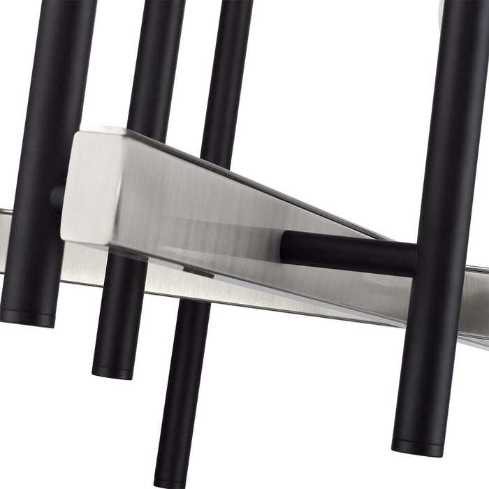 Livex Lighting - 49349-04 - 12 Light Foyer Chandelier - Denmark - Black with Brushed Nickel