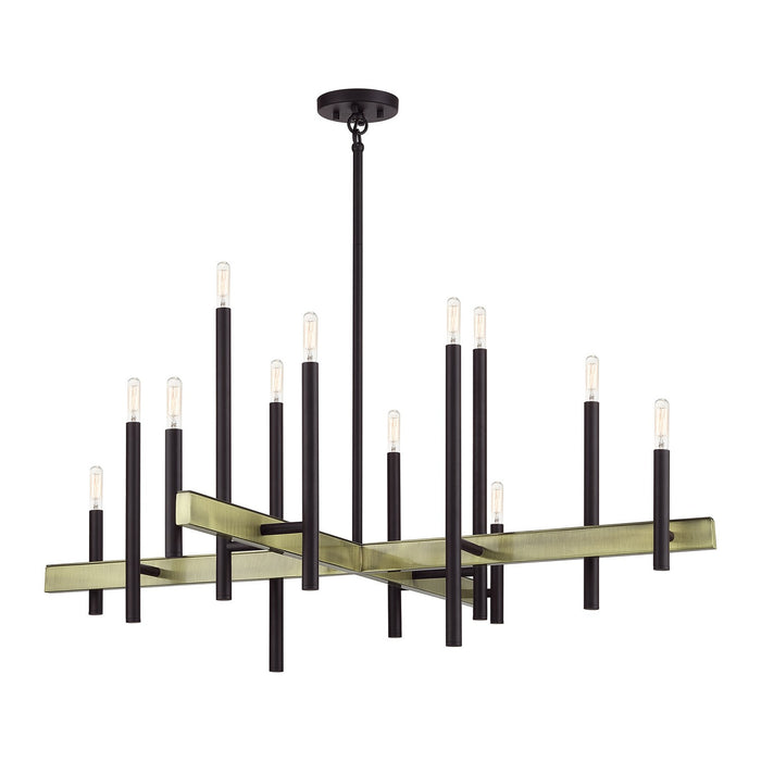 Livex Lighting - 49349-07 - 12 Light Foyer Chandelier - Denmark - Bronze with Antique Brass