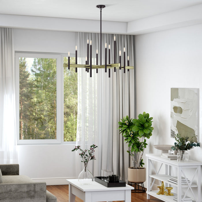 Livex Lighting - 49349-07 - 12 Light Foyer Chandelier - Denmark - Bronze with Antique Brass