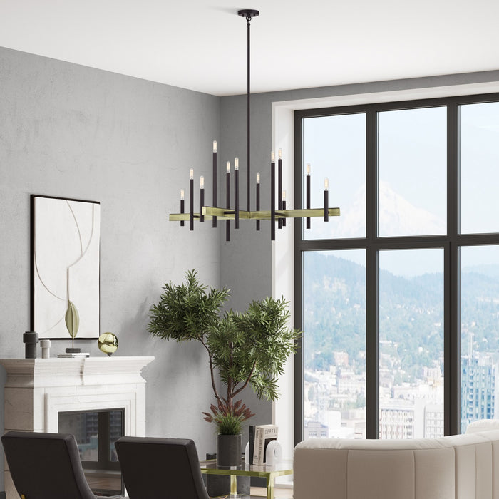 Livex Lighting - 49349-07 - 12 Light Foyer Chandelier - Denmark - Bronze with Antique Brass