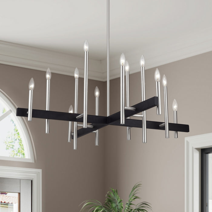Livex Lighting - 49349-91 - 12 Light Chandelier - Denmark - Brushed Nickel with Black